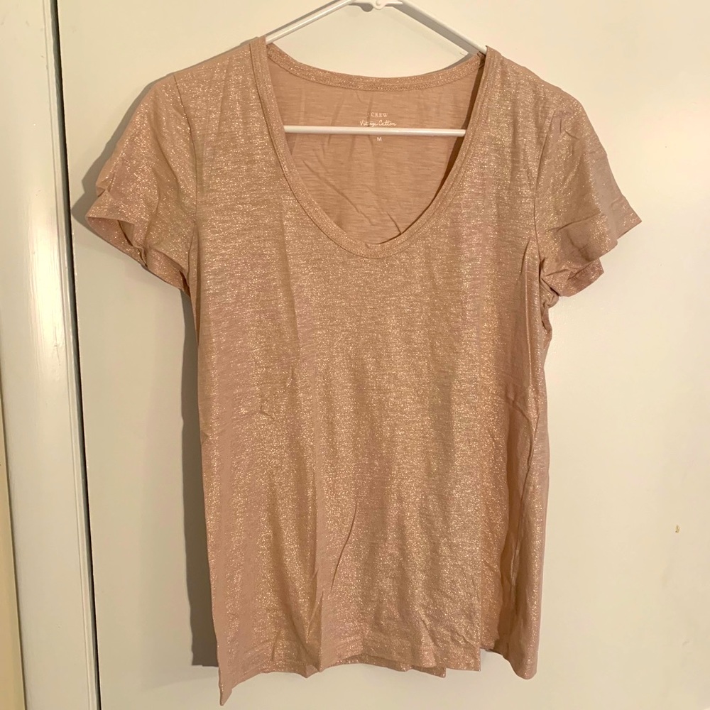 J.Crew Shimmer V-Neck Tissue Tee